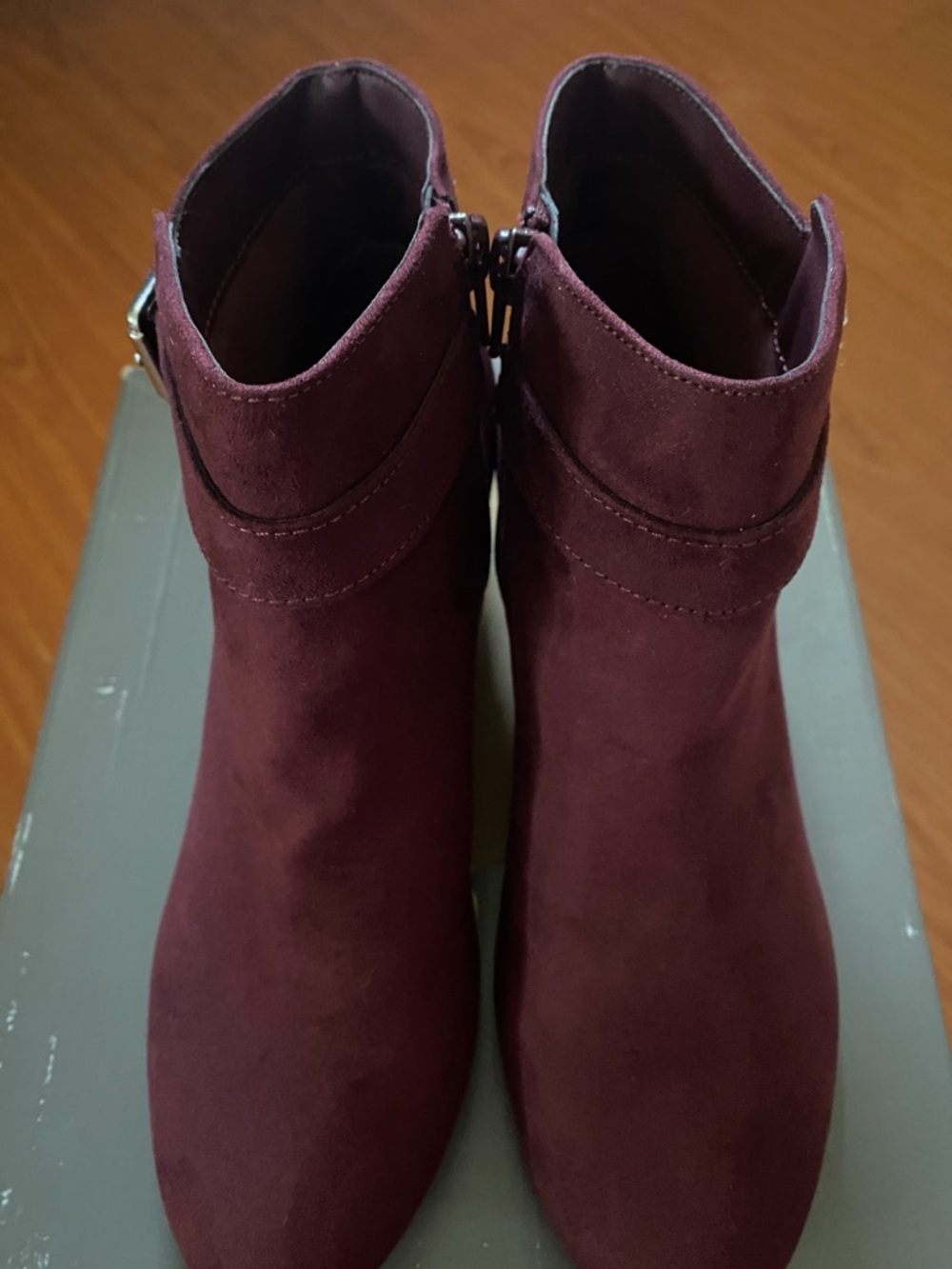Style & Co. Wine Suede Ankle Booties Size 7.5